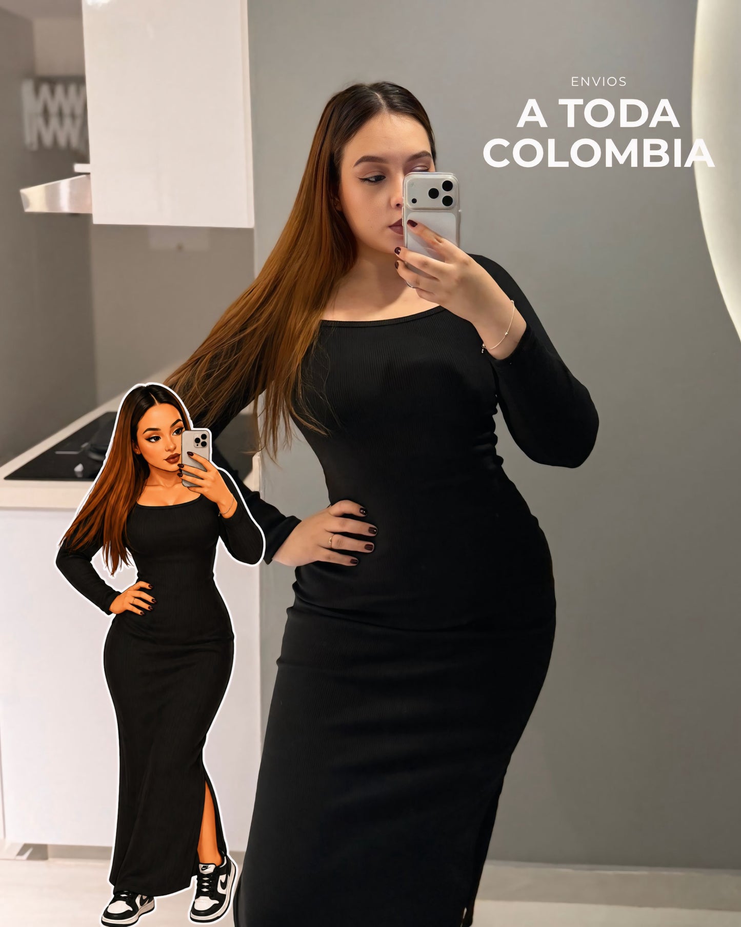 A Vestido cuello cuadrado💕