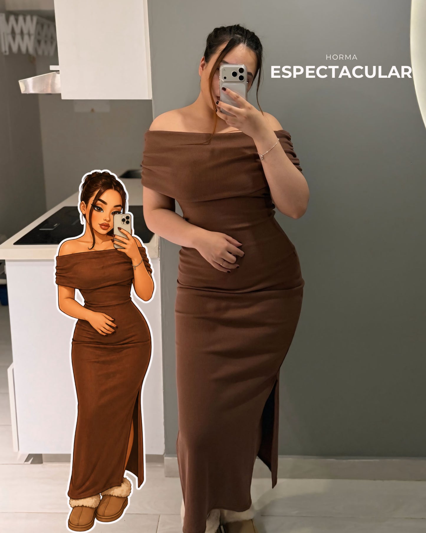 Vestido cuello bandeja♥️✨