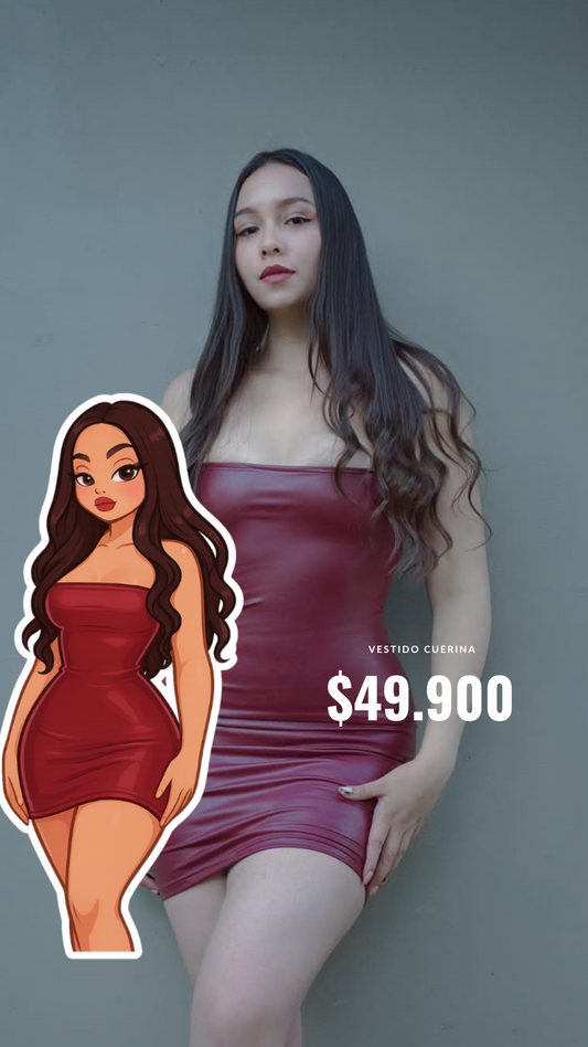 A vestido cuerina💖