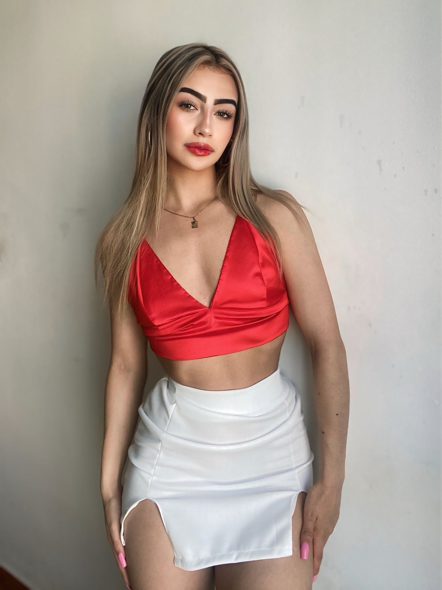 Falda scuba y top en satin💖