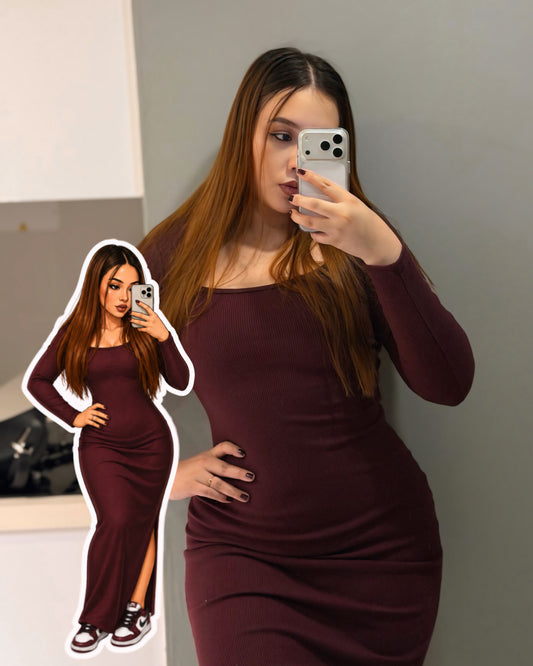 A Vestido cuello cuadrado💕