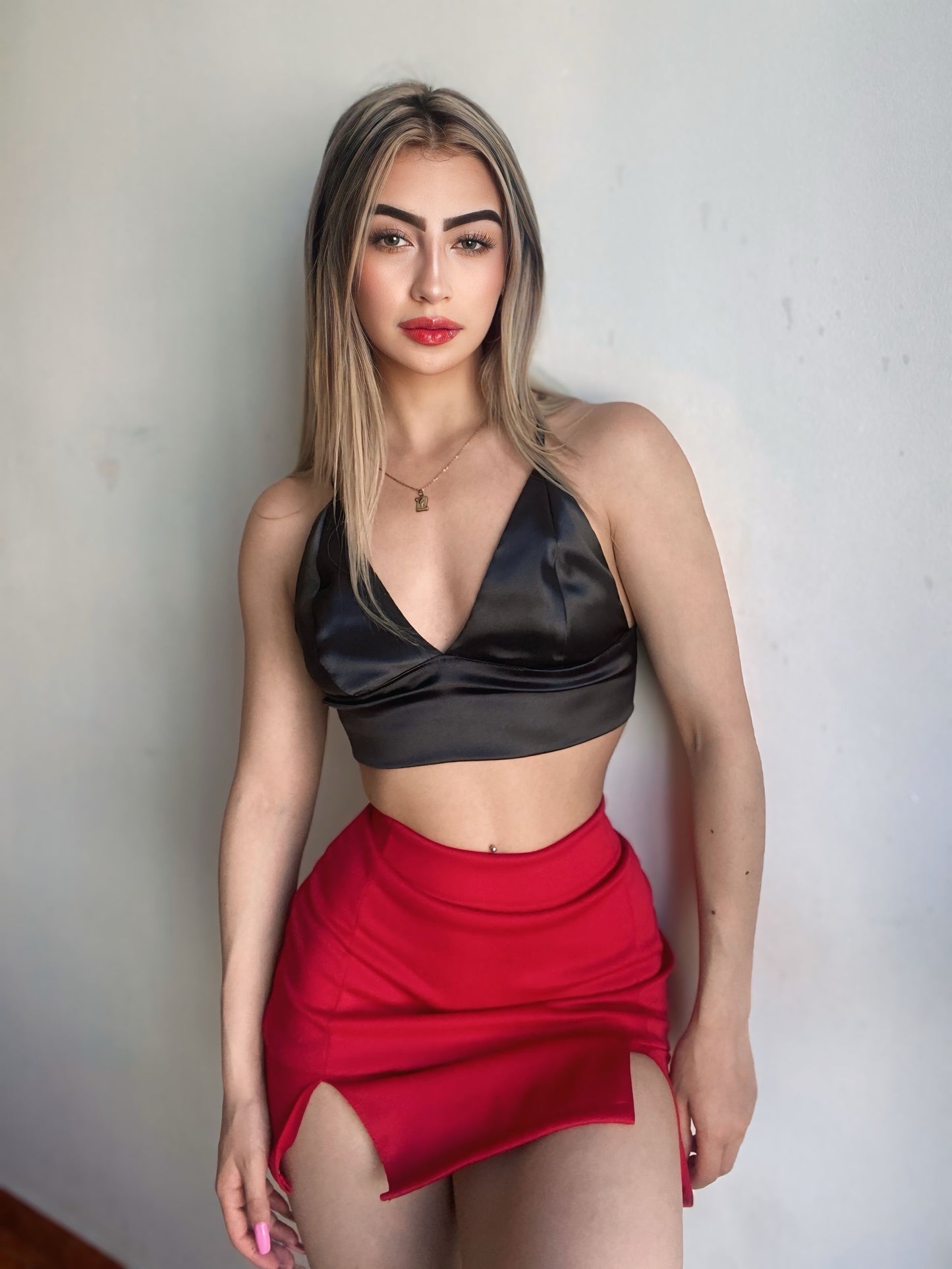 Falda scuba y top en satin💖
