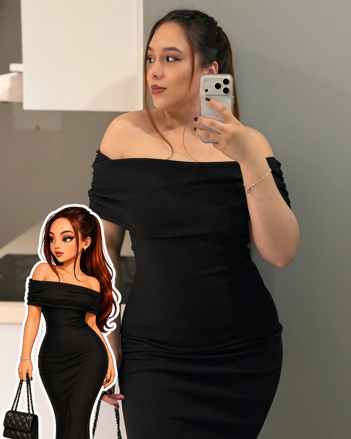 Vestido cuello bandeja♥️✨