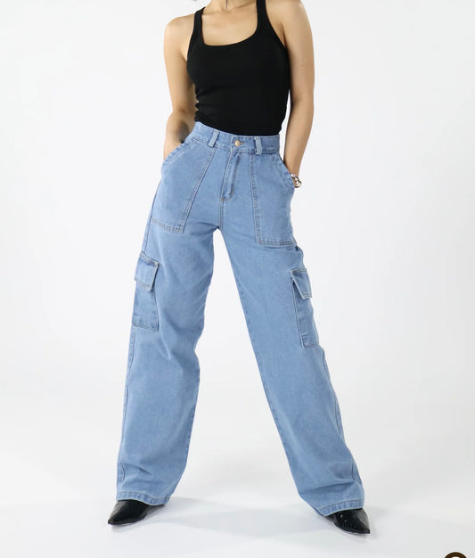 Cargo azul Claro Jean✨
