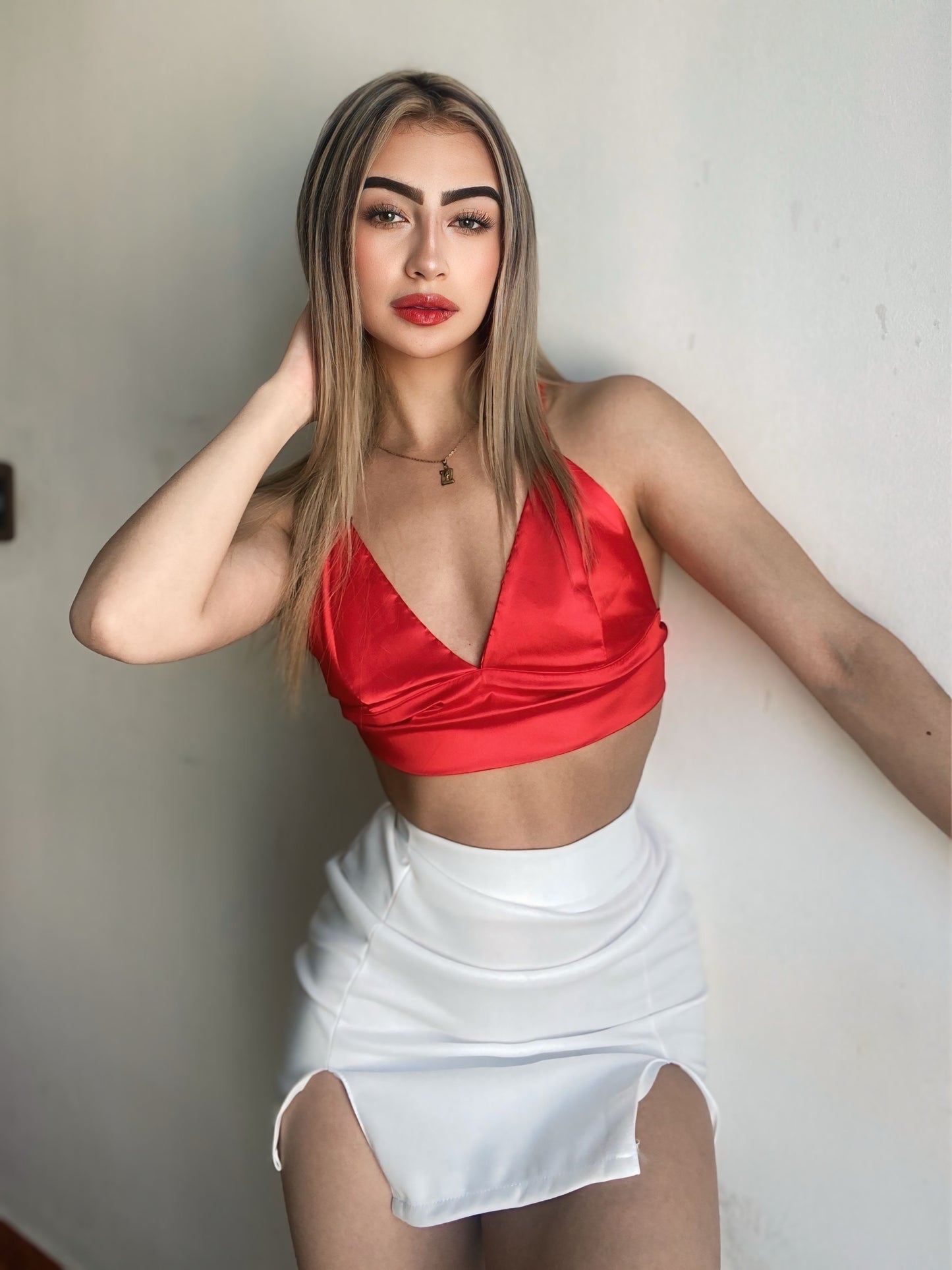 Falda scuba y top en satin💖