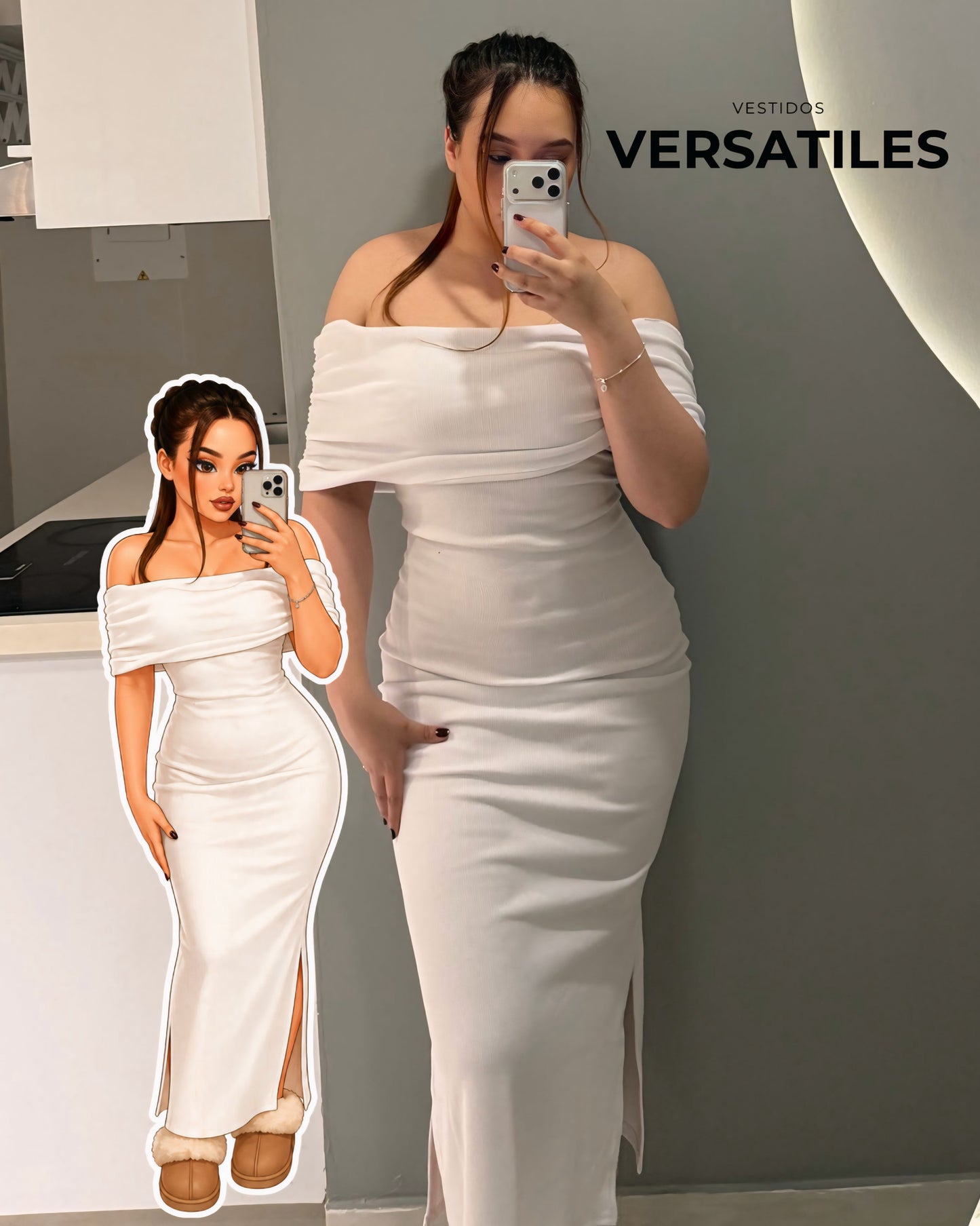 Vestido cuello bandeja♥️✨