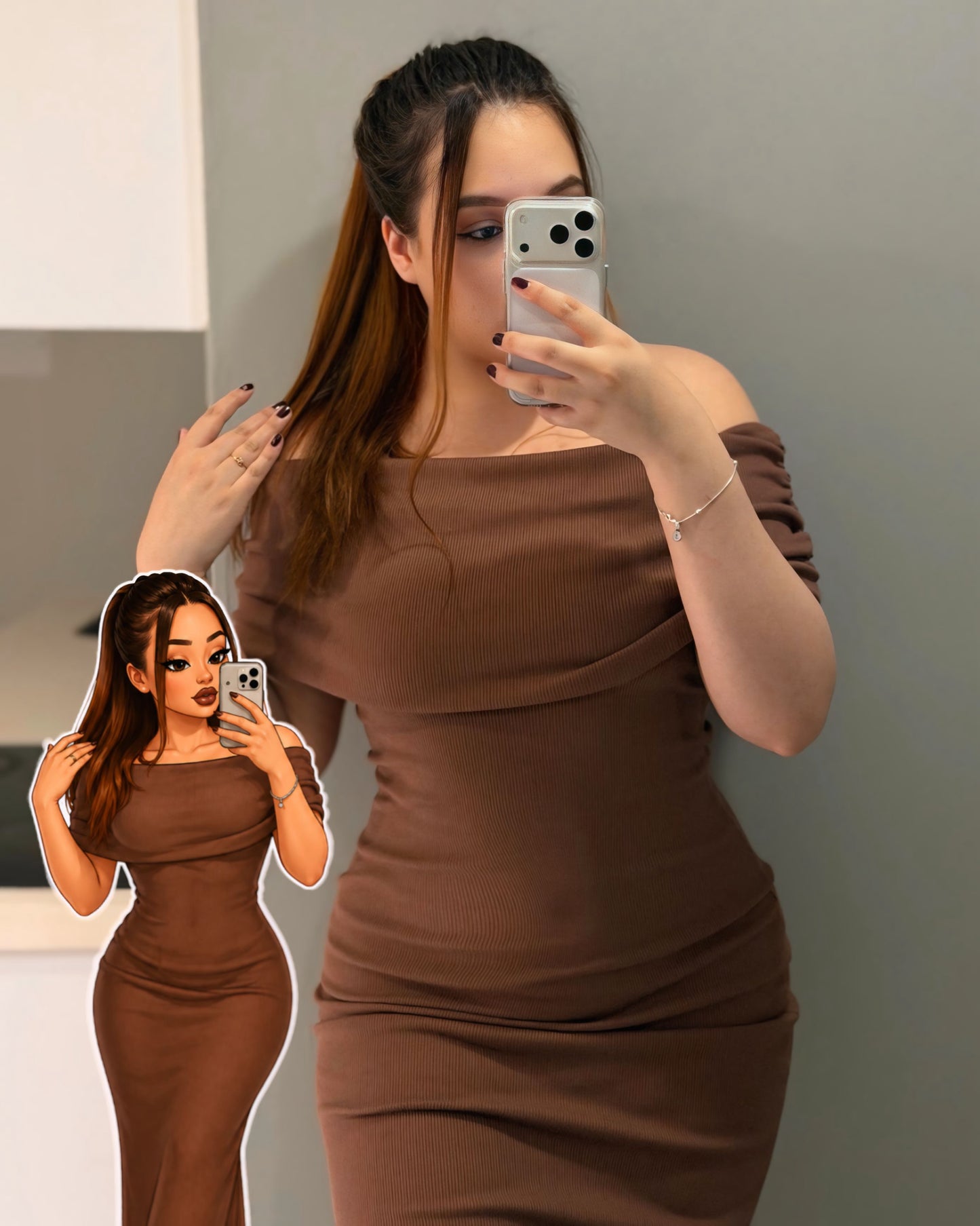 Vestido cuello bandeja♥️✨