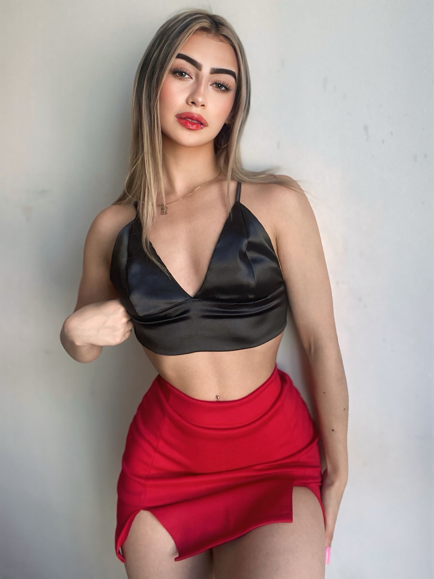 Falda scuba y top en satin💖