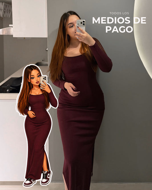 A Vestido cuello cuadrado💕